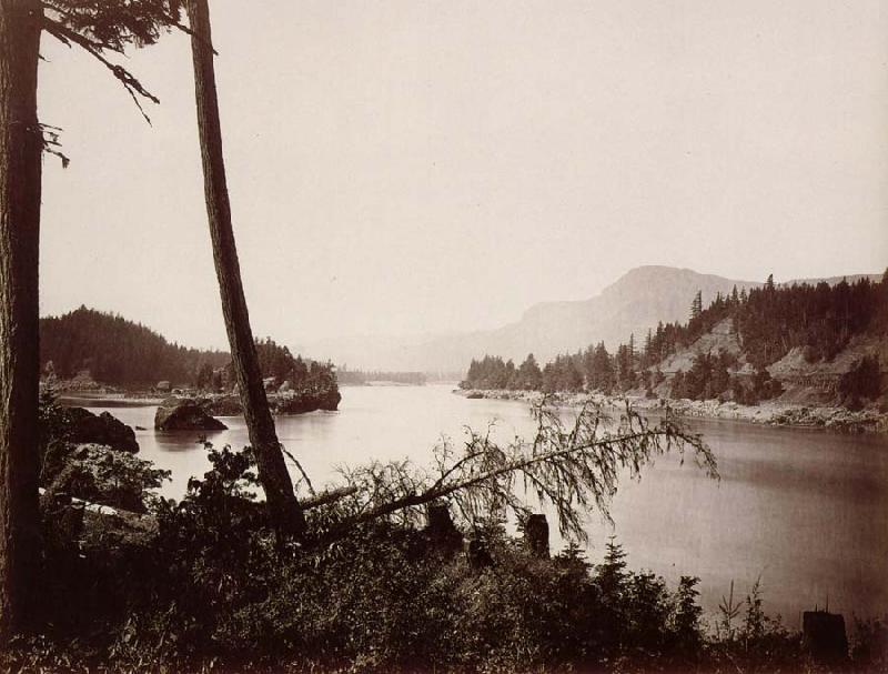 Carleton E.Watkins Vue du fleuve Columbia et de la chain des Cascades oil painting image